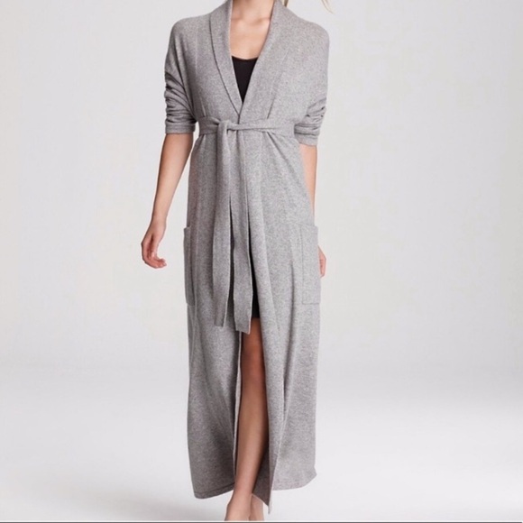 Arlotta Other - Arlotta 100% Cashmere Long Maxi Duster Robe Grey Women’s Size M/L Soft Luxurious